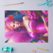 Fantasy Fuchsia Fairy Flower Butterflies Tissuepapier (Craft)