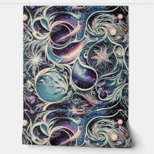 Fantasy Galaxy Muur Decor Niet Naadloos Ontwerp Behang
