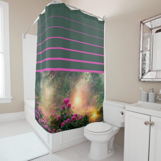 FANTASY Garden, Flowers, Rozen - Shower Curtain Douchegordijn (In situ)