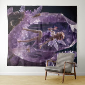 Fantasy Garden Jewel Amethyst Fee Achtergrond Wandkleed (In Situ (horizontaal))