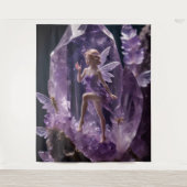 Fantasy Garden Jewel Amethyst Fee Achtergrond Wandkleed (Voorkant)