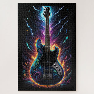 Fantasy gebaseerde elektrische basgitaar legpuzzel