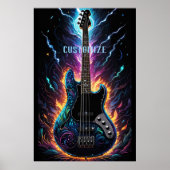 Fantasy gebaseerde elektrische basgitaar poster (Voorkant)