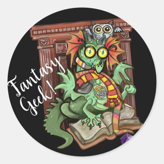Fantasy Geek! Fan Dragon Sticker (Voorkant)