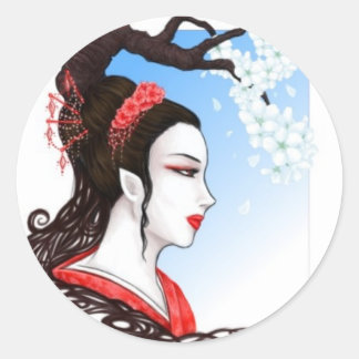 Fantasy Geisha Ronde Sticker