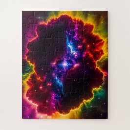 Fantasy gekleurde wolken met sterrenbeeld centrum legpuzzel