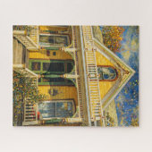 Fantasy Gele Victoriaans Huis Legpuzzel (Horizontaal)