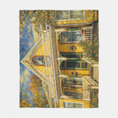 Fantasy Gele Victoriaanse Huis Fleece Deken (Voorkant)