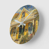 Fantasy Gele Victoriaanse Huis Ronde Klok (Hoek)