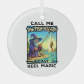 Fantasy Gevist Wizard - Reel Magic Glas Ornament (Voorkant)