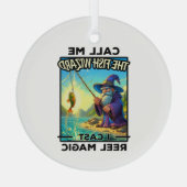 Fantasy Gevist Wizard - Reel Magic Glas Ornament (Achterkant)
