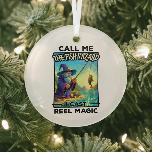 Fantasy Gevist Wizard - Reel Magic Glas Ornament (Insitu)