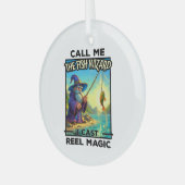 Fantasy Gevist Wizard - Reel Magic Glas Ornament (Voorkant links)