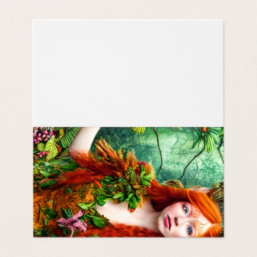 Fantasy Ginger Mannen Fairy Graphic Visitekaartje (Buitenkant ongevouwen)