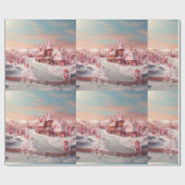 Fantasy Gingerbread Huis met Snoepjes 4 Cadeaupapier (Vlak)