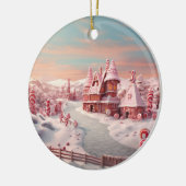 Fantasy Gingerbread Huis met Snoepjes 4 Keramisch Ornament (Links)