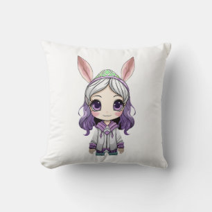 Fantasy Girl met Bunny Ears Sierkussen