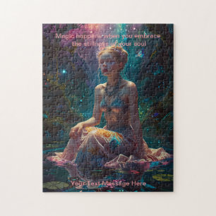 Fantasy Girl op een vijver stille tijd Legpuzzel