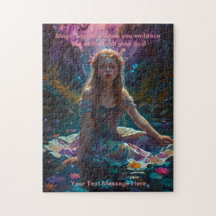 Fantasy Girl op een vijver stille tijd Legpuzzel