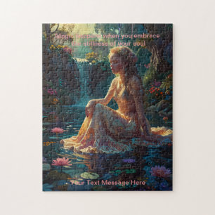 Fantasy Girl op een vijver stille tijd Legpuzzel