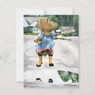 Fantasy Girl Puddle Jumping Briefkaart