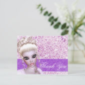 Fantasy Girly Blonde Diamond Girl Briefkaart (Staand voorkant)