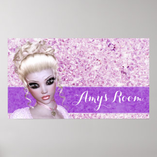 Fantasy Girly Blonde Diamond Girl Poster