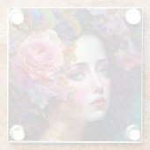 Fantasy Glam Pop Art Glass Onderzetter (Achterkant)
