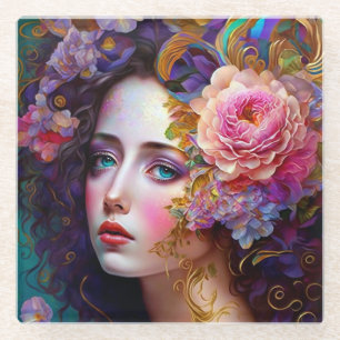 Fantasy Glam Pop Art Glass Onderzetter Glazen Onderzetter