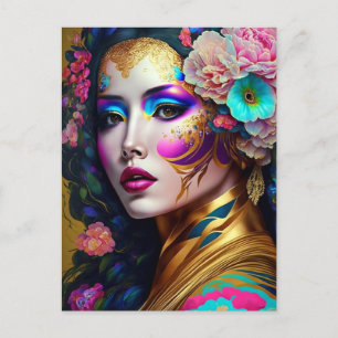 Fantasy Glam Woman Art Briefkaart