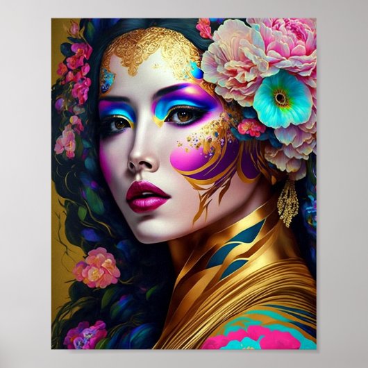 Fantasy Glam Woman Art Poster (Voorkant)