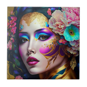 Fantasy Glam Woman Art Tegeltje
