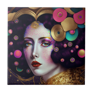 Fantasy Glam Woman Pop Art Keramische Tegel Tegeltje