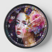 Fantasy Glam Woman Pop Art-klok (Voorkant)