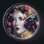 Fantasy Glam Woman Pop Art-klok<br><div class="desc">Fantasy art producten van The Lunarium.</div>