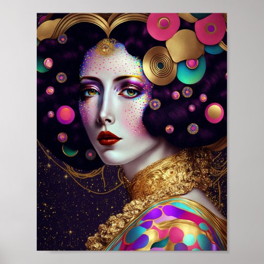 Fantasy Glam Woman Pop Art Poster (Voorkant)
