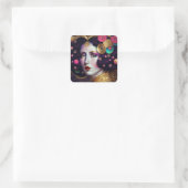 Fantasy Glam Woman Pop Art Square Sticker (Tas)
