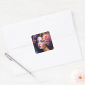Fantasy Glam Woman Pop Art Square Sticker (Envelop)