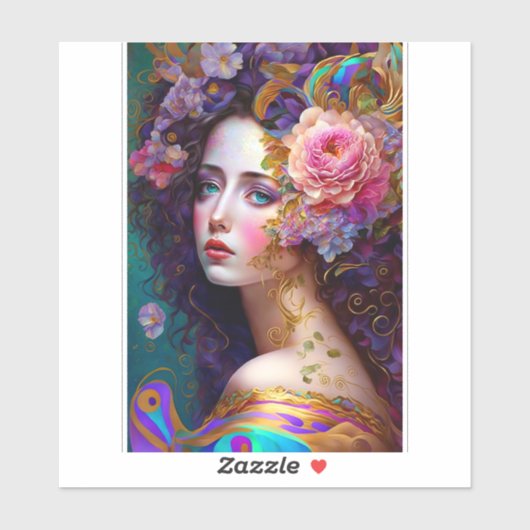 Fantasy Glam Woman Pop Art Sticker (Vel)