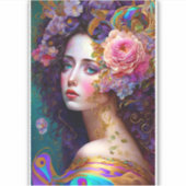 Fantasy Glam Woman Pop Art Sticker (Voorkant)