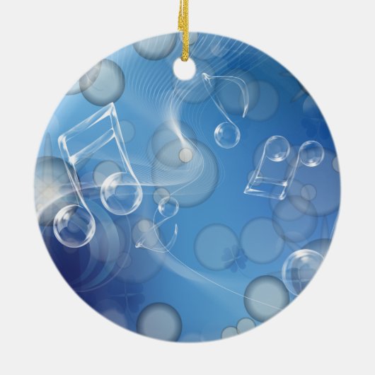 Fantasy Glass Muzieknoten Keramisch Ornament (Achterkant)