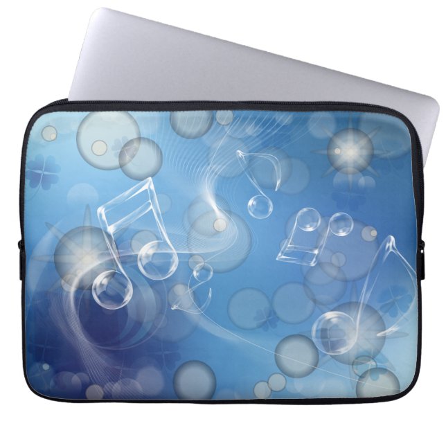 Fantasy Glass Muzieknoten Laptop Sleeve (Voorkant)