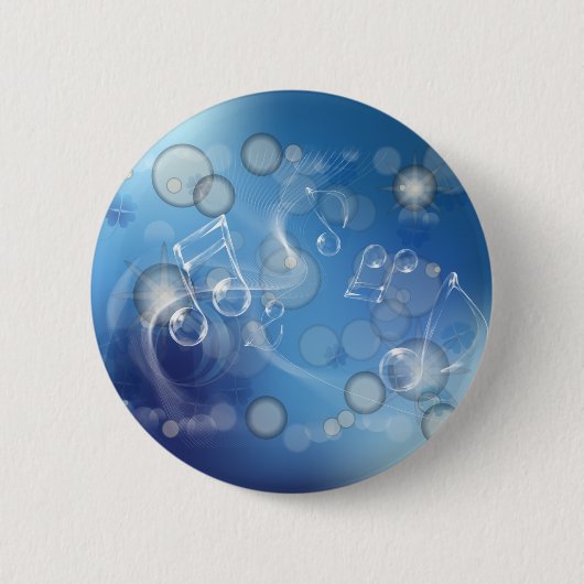 Fantasy Glass Muzieknoten Ronde Button 5,7 Cm (Voorkant)