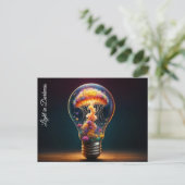 Fantasy glazen bol aquatische lichtgevende creativ briefkaart (Staand voorkant)
