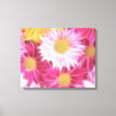 Fantasy Glazig Roze Daisies Floral Wrapped Canvas Afdruk (Voorkant)