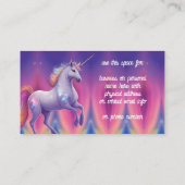 Fantasy Glitter Rainbow Unicorn Cosmic Clouds Visitekaartje (Achterkant)