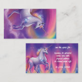 Fantasy Glitter Rainbow Unicorn Cosmic Clouds Visitekaartje (Voorkant / Achterkant)