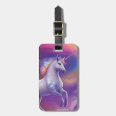 Fantasy Glitter Rainbow Unicorn Kosmische Wolken Bagagelabel (Voorkant verticaal)