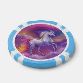 Fantasy Glitter Regenboog Eenhoorn Kosmische Wolke Poker Chips (Enkel)
