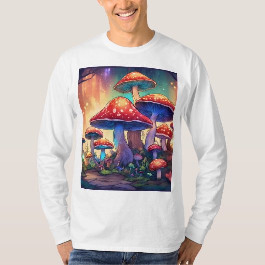 FANTASY, gloeiende paddenstoelen t shirt (Voorkant)